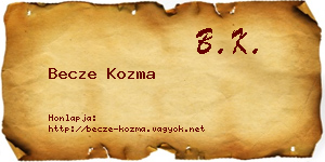 Becze Kozma névjegykártya